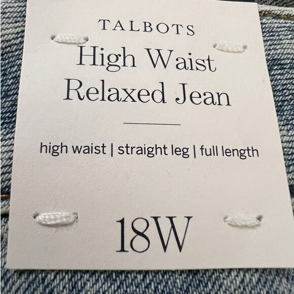 NEW Talbots High Waist Relaxed Jean in Slightly Distressed Med Wash Size 18W - Picture 7 of 8